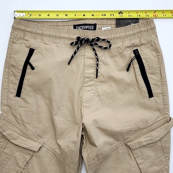 ENCRYPTED Mens Relaxed Tapered Fit Jogger Sand Stretch Breathable 6 Pockets Sz L - Picture 14 of 16
